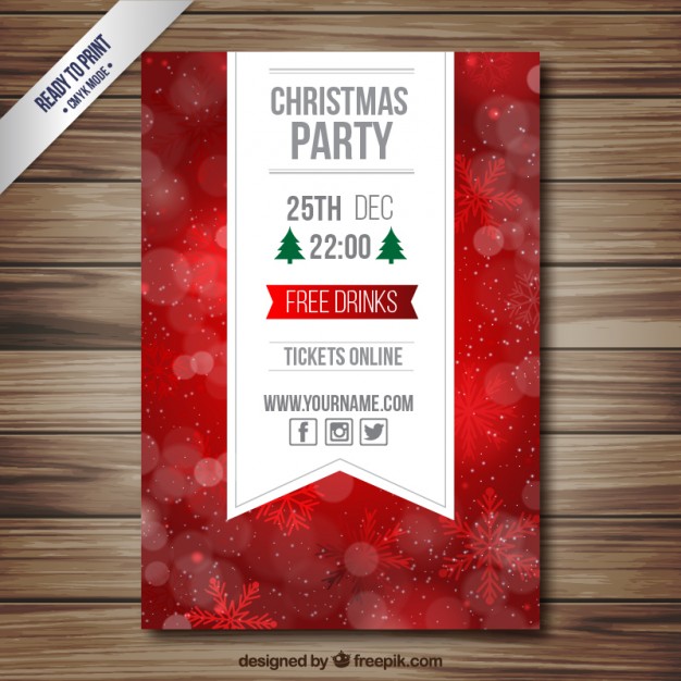 626x626 Red Christmas Party Flyer Vector Free Download