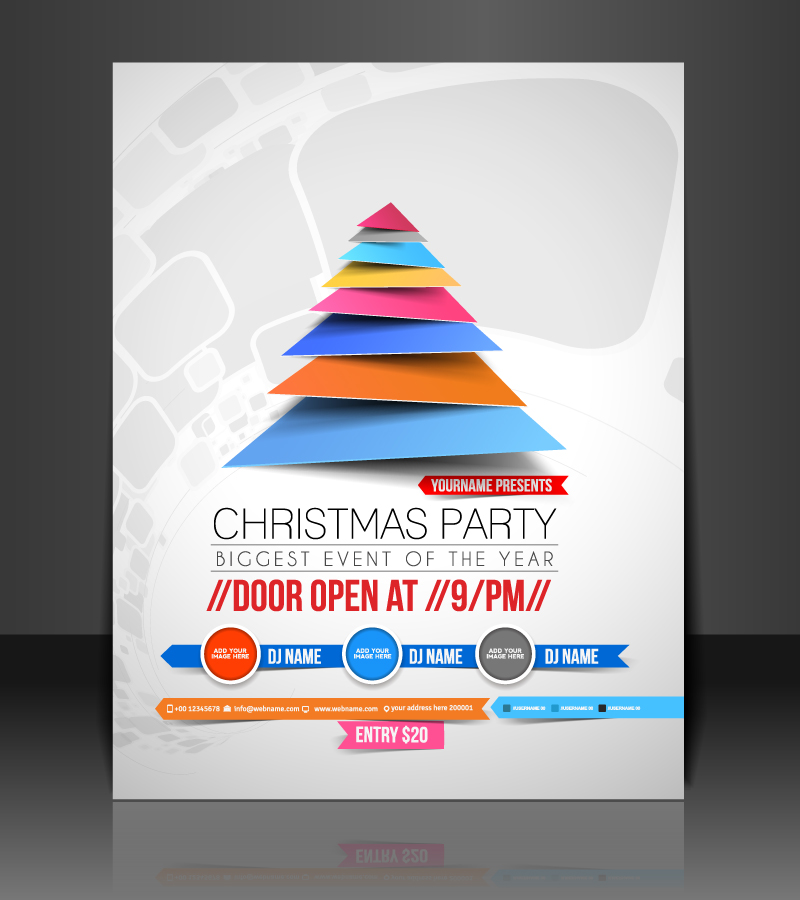 800x900 Xmas Party Flyer Vector Free Vector Graphic Download