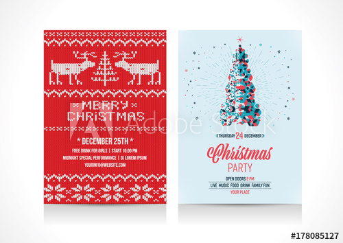 500x354 Christmas Holiday Invitation Template Flyer Vector Illustration