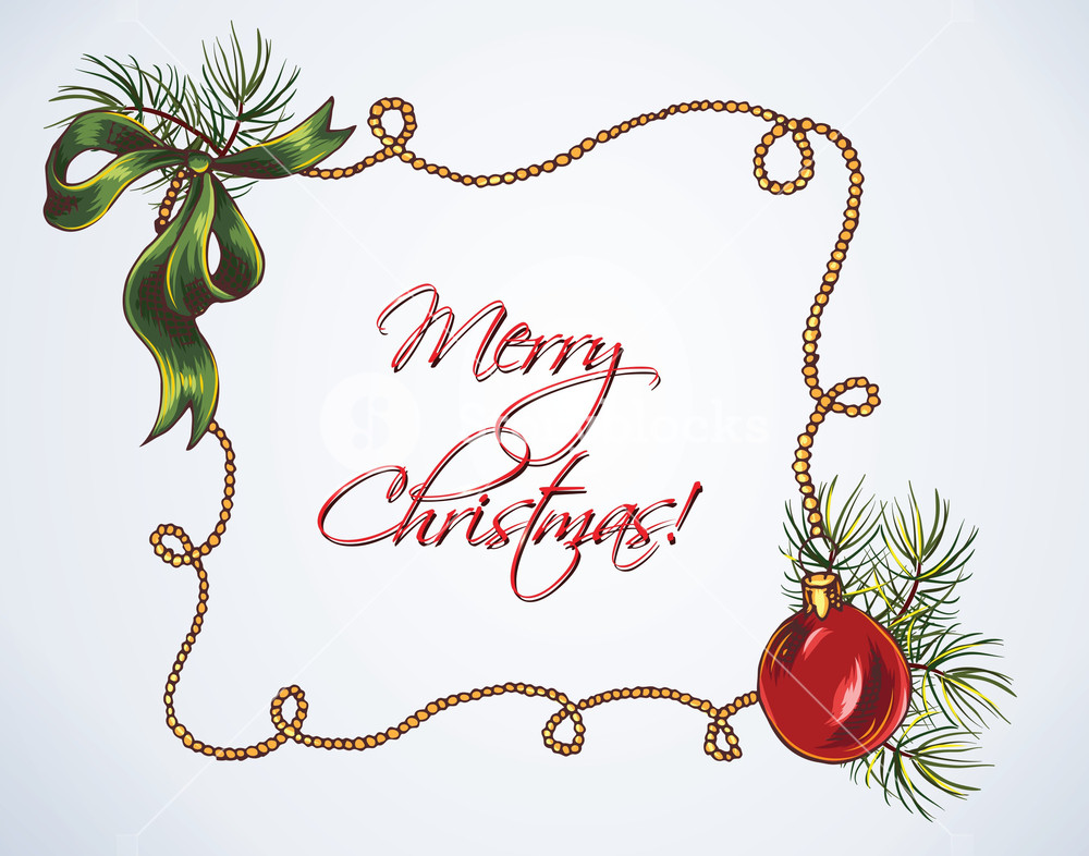 Christmas Vector Illustration With Christmas Frame Royalty Free 1000x786 Christmas Vector Illustration With Christmas Frame Royalty Free