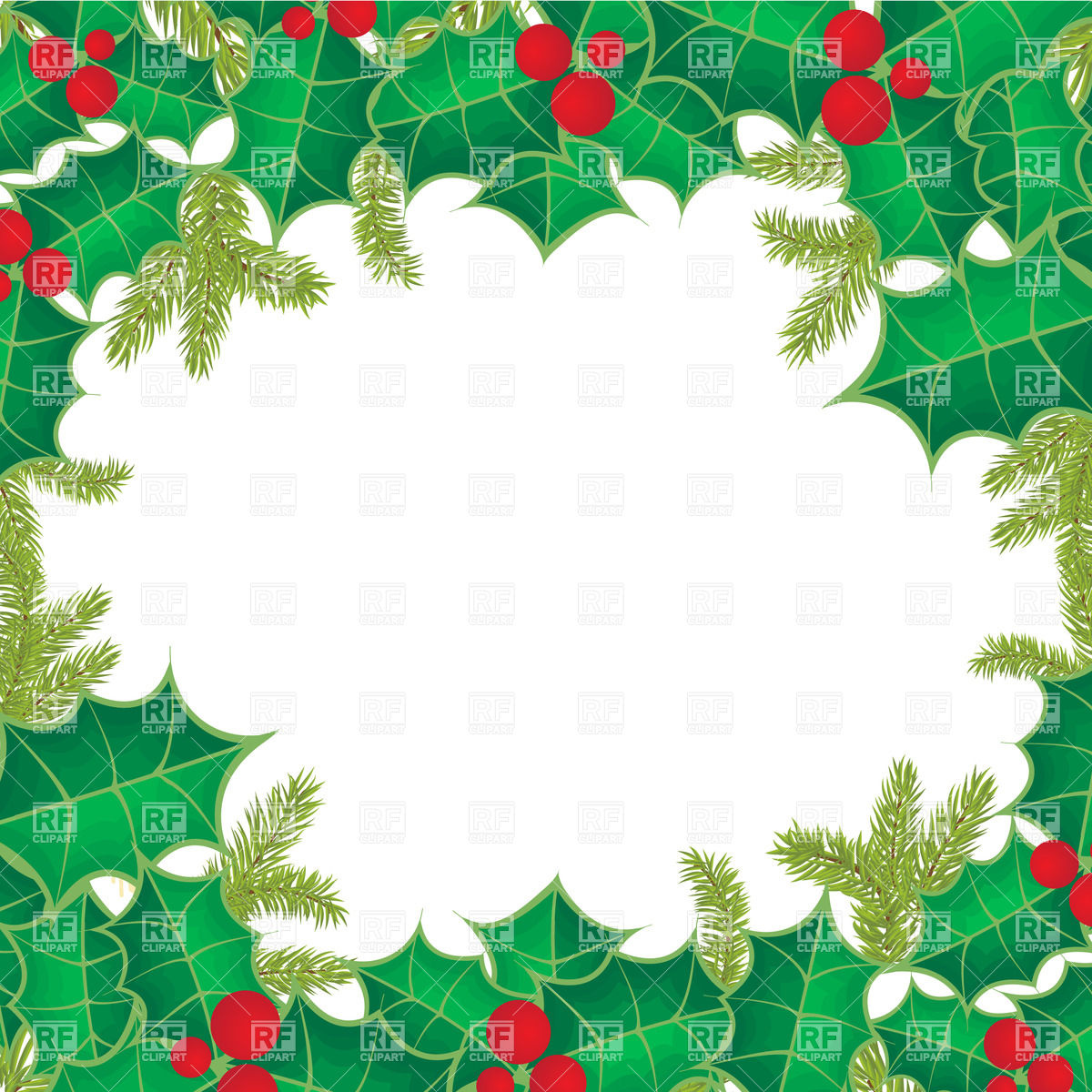 Christmas Frame Of Holly Berry Leaves Vector Image Of Holiday 1200x1200 Christmas Frame Of Holly Berry Leaves Vector Image Of Holiday