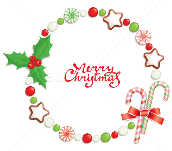 Candy Christmas Frame Vector Illustration Olga Beliaeva 600x530 Candy Christmas Frame Vector Illustration Olga Beliaeva