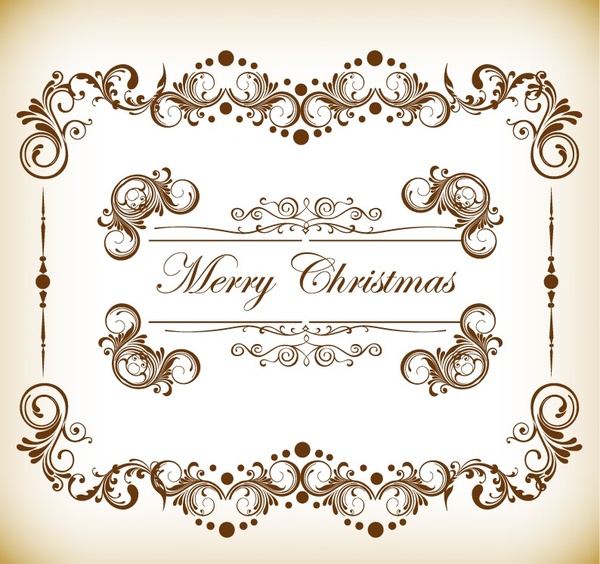 Vintage Christmas Frame Vector Illustration Free Vector 600x564 Vintage Christmas Frame Vector Illustration Free Vector