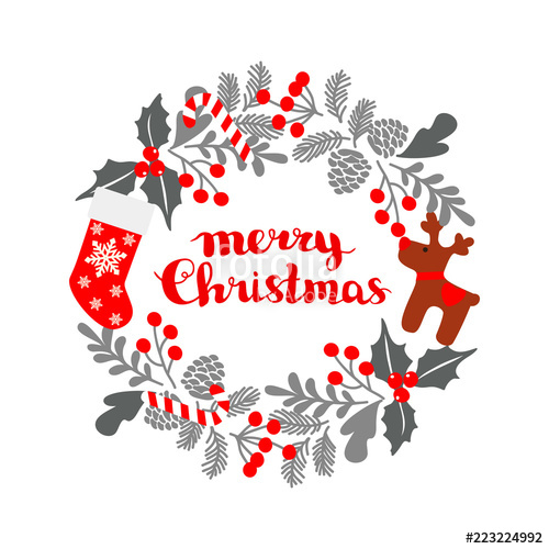 Winter Christmas Frame, Vector Illustration Christmas Greeting 500x500 Winter Christmas Frame, Vector Illustration Christmas Greeting