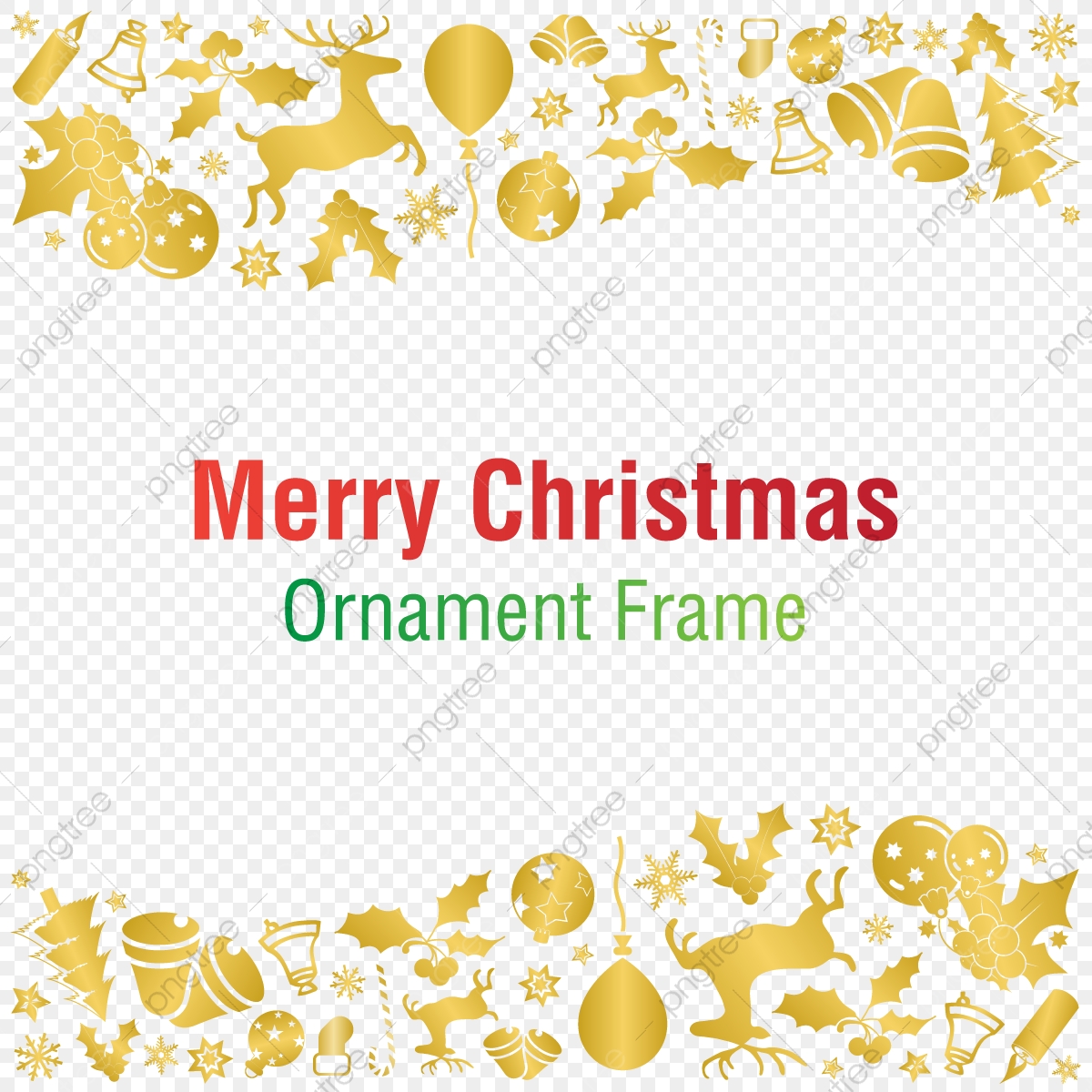 1200x1200 Christmas Golden Ornaments Abstract Frame Vector, Abstract