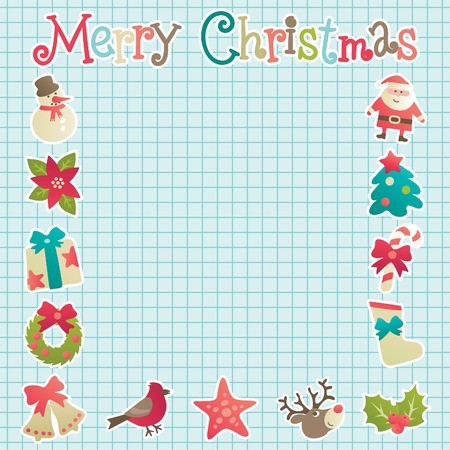 450x450 Christmas Frame Vector Background With Christmas Decorations