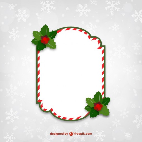 600x600 Red And White Christmas Frame Free Vectors