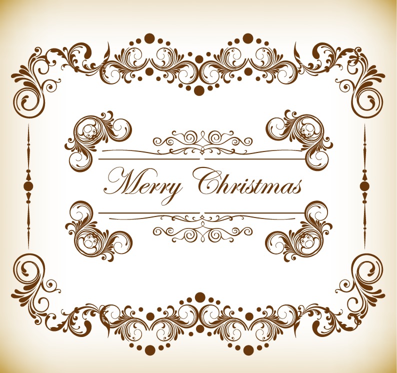 794x746 Vintage Christmas Frame Vector Illustration Free Vector Graphics