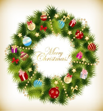 343x368 Christmas Garland Free Vector Download