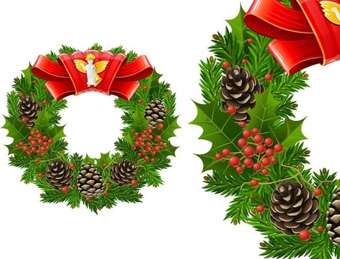 484x368 Christmas Garland Free Vector Download