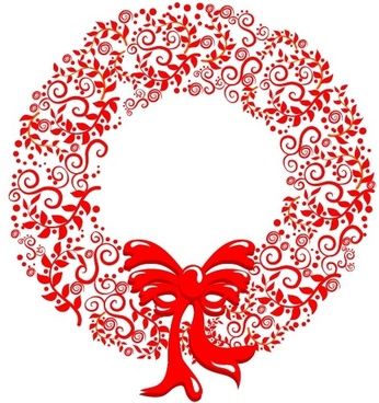 346x368 Christmas Wreath Free Vector Download
