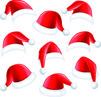 340x327 Different Christmas Hat Vector Set Free Download