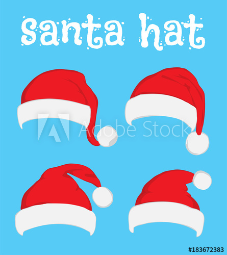 445x500 Santa Christmas Hat Vector Illustration Red Santa Top Hat