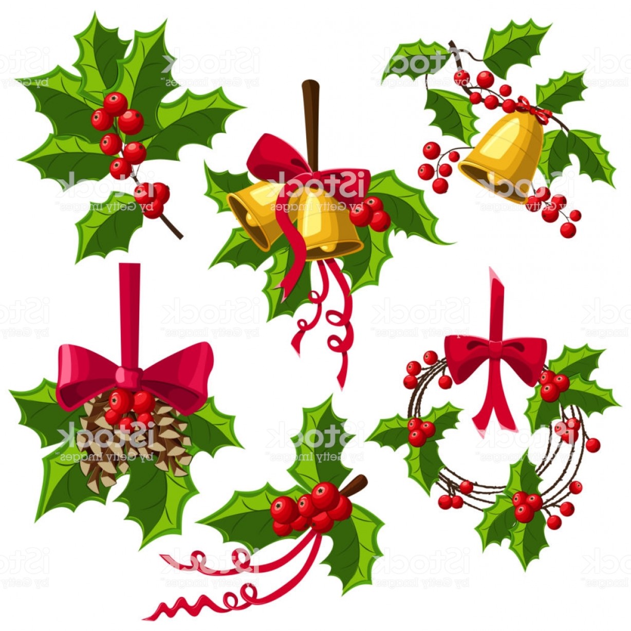 Holly Berry Christmas Decoration With Bells Bow And Pine Cones 1228x1228 Holly Berry Christmas Decoration With Bells Bow And Pine Cones