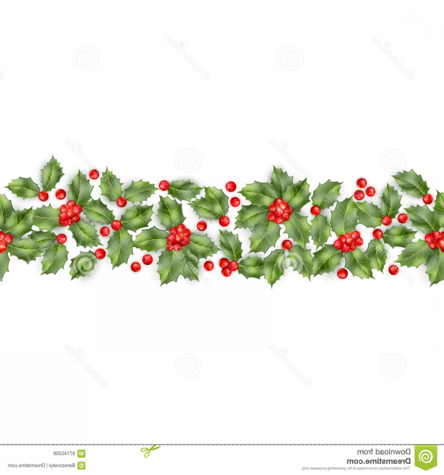 Stock Illustration Seamless Border Christmas Holly Berry 1560x1668 Stock Illustration Seamless Border Christmas Holly Berry