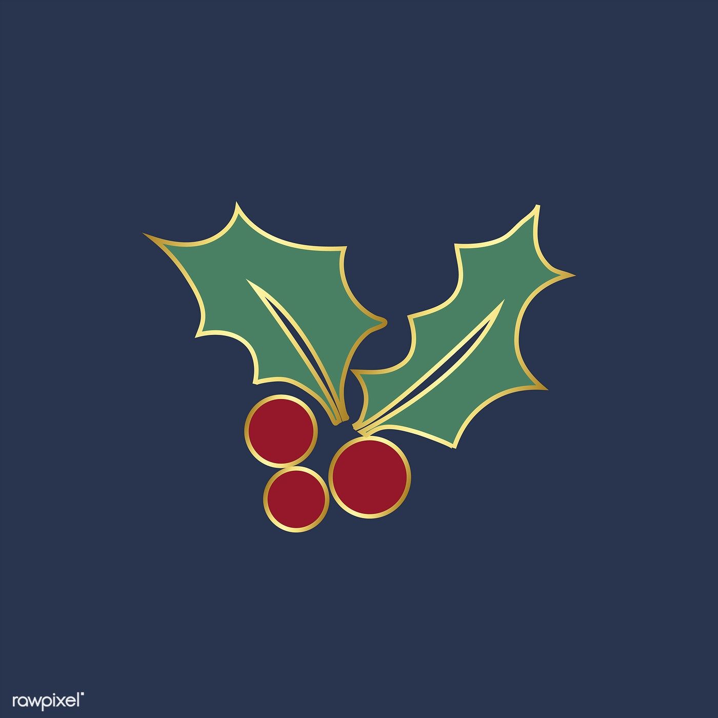 1400x1400 Christmas Holly Leaves Design Vector Free Image