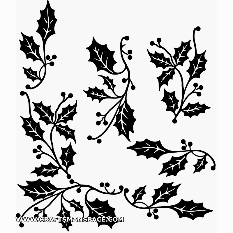 800x800 Holly Border Vector