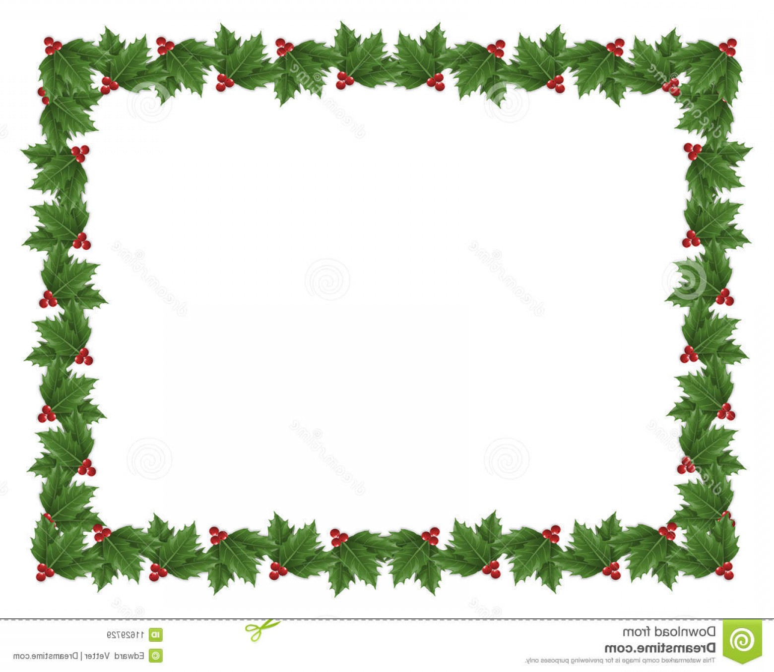 1560x1356 Royalty Free Stock Images Christmas Holly Border Illustration