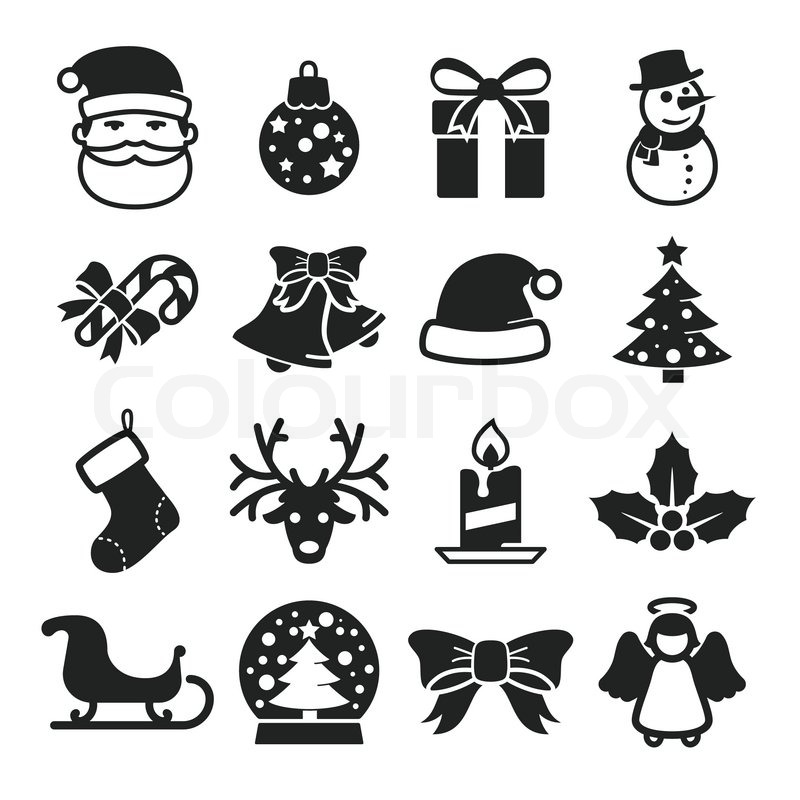 Cute Christmas Icons Set Black And Stock Vector Colourbox 800x800 Cute Christmas Icons Set Black And Stock Vector Colourbox
