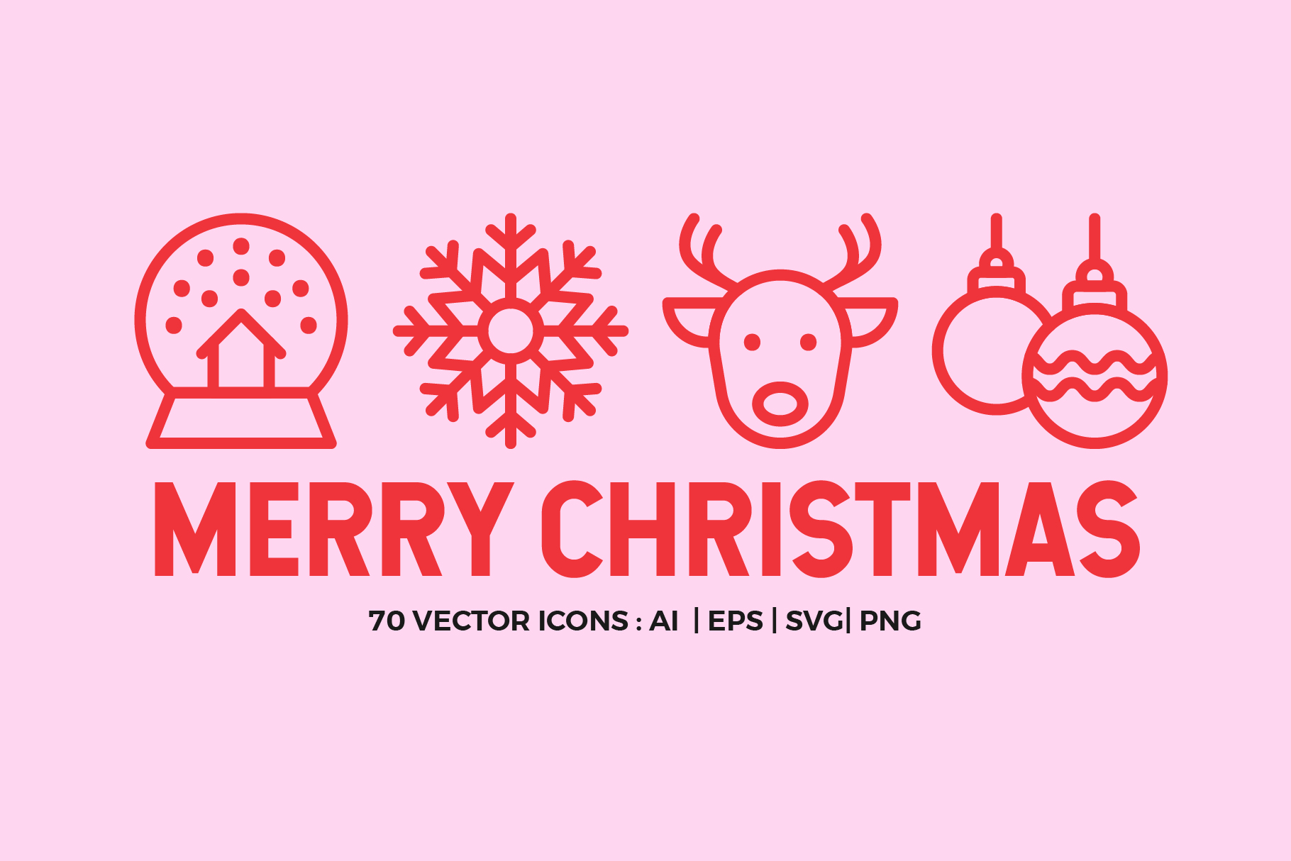 Merry Christmas Line Icons Vector Graphic 1820x1214 Merry Christmas Line Icons Vector Graphic