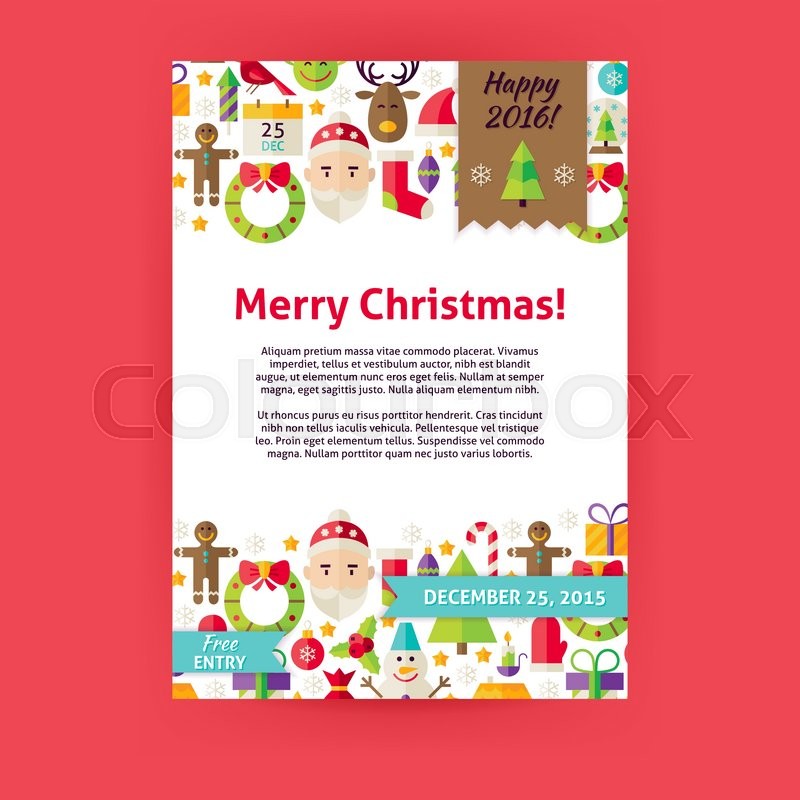 Merry Christmas Invitation Template Stock Vector Colourbox 800x800 Merry Christmas Invitation Template Stock Vector Colourbox