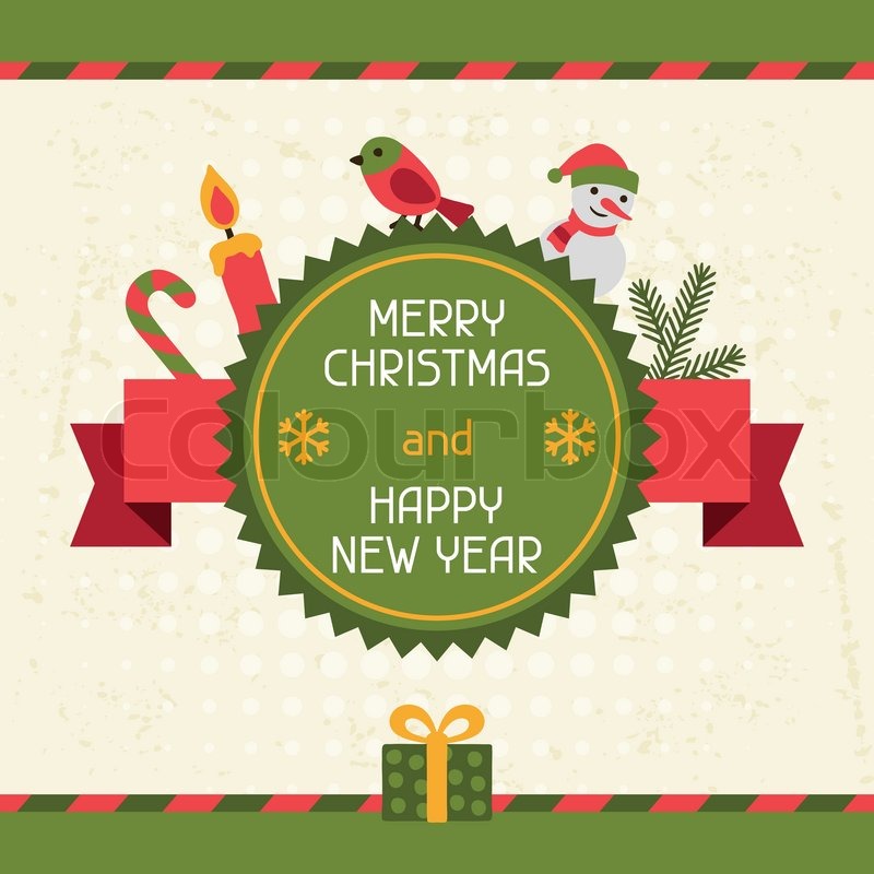 Merry Christmas And Happy New Year Stock Vector Colourbox 800x800 Merry Christmas And Happy New Year Stock Vector Colourbox
