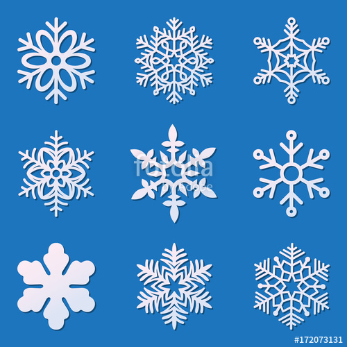 500x500 Laser Cutting Snowflakes Set Template For Die Cut Paper Snowflake