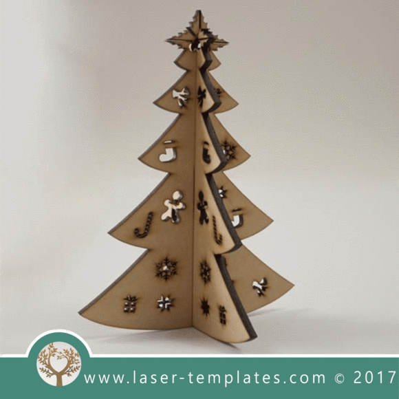 580x580 Christmas Laser Cut Tree Template Online Vector Design