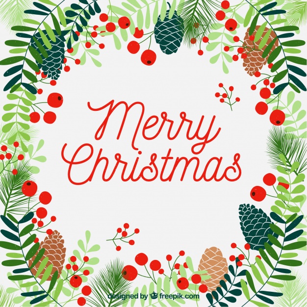 626x626 Christmas Background With Leaves Vector Free Download