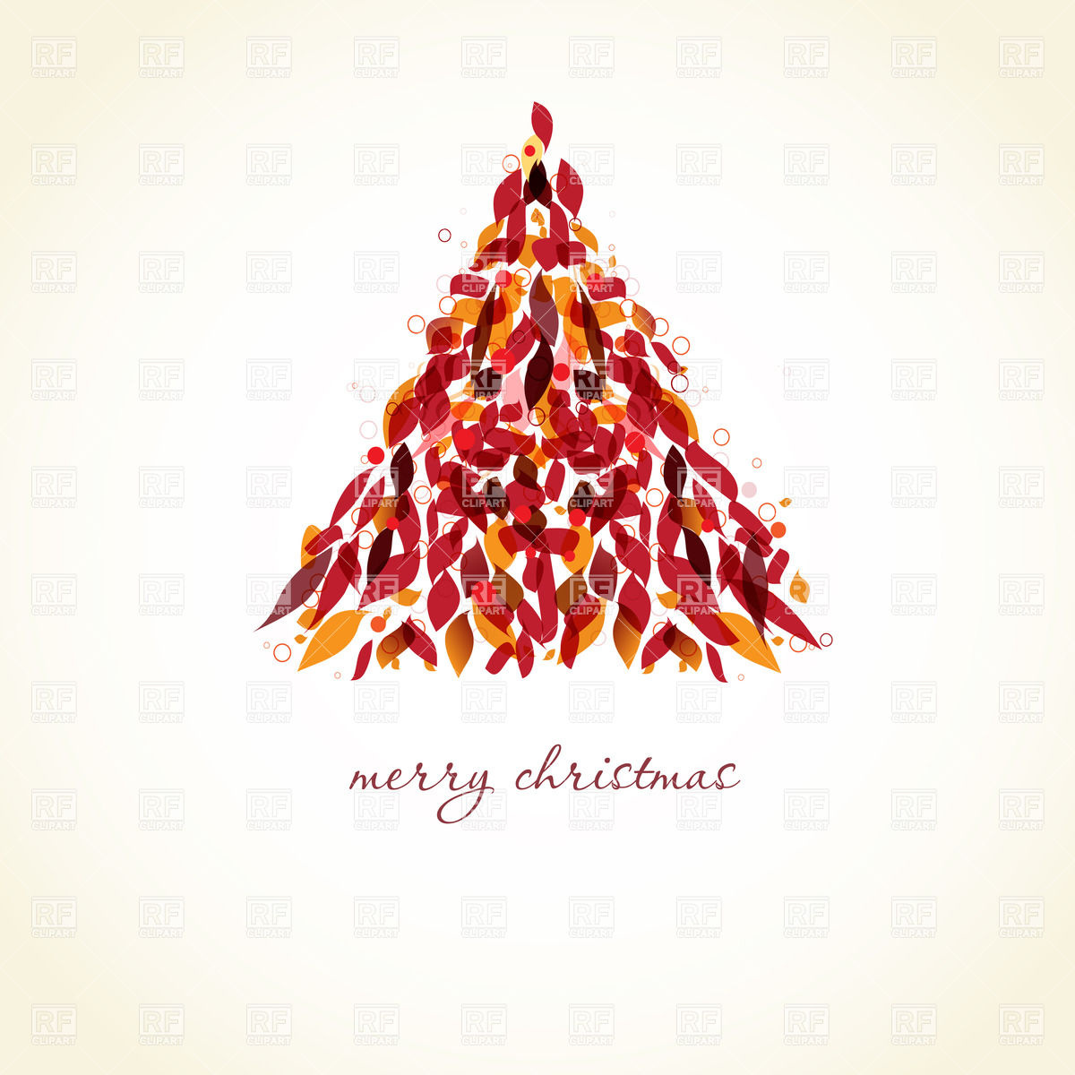 1200x1200 Christmas Tree Made Of Abstract Red Autumn Leaves Vector Image
