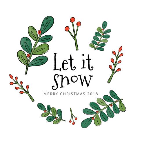 490x490 Cute Leaves, Branches And Berries Floating With Christmas Quote