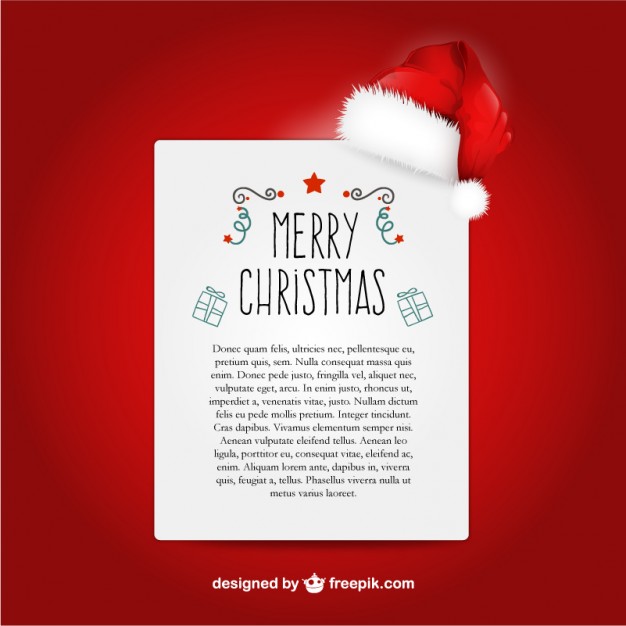 626x626 Christmas Letter Template With Santa Claus Hat Vector Free Download