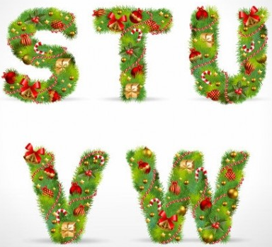 384x348 Christmas Ornaments Alphabet Letters Vector Vector Free Download