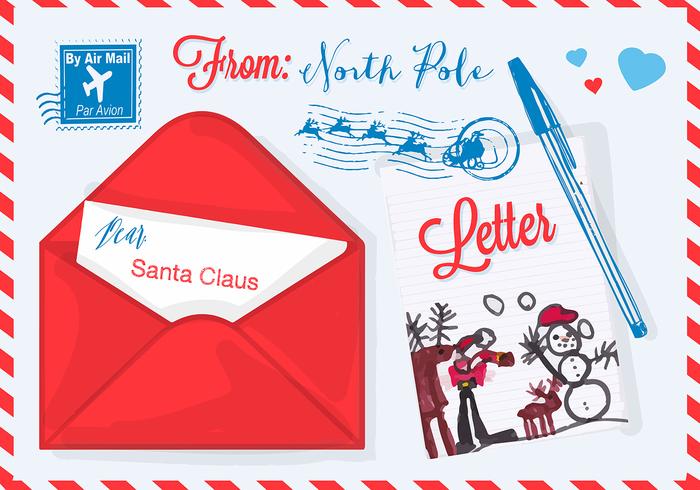 700x490 Free Vector Illustration For Christmas Letter To Santa Claus