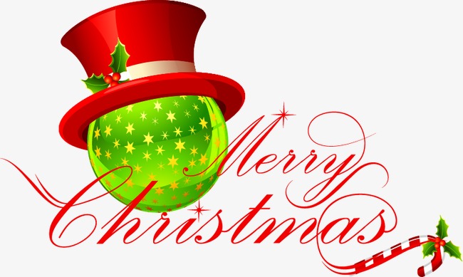 650x389 Hand Painted Christmas Letter Hat Green Ball, Christmas Vector