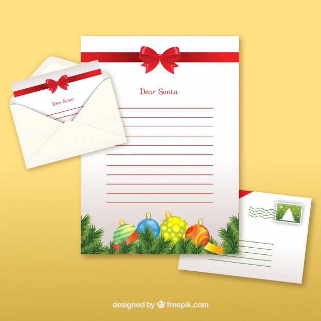 626x626 Realistic Template Of A Christmas Letter Vector Free Download
