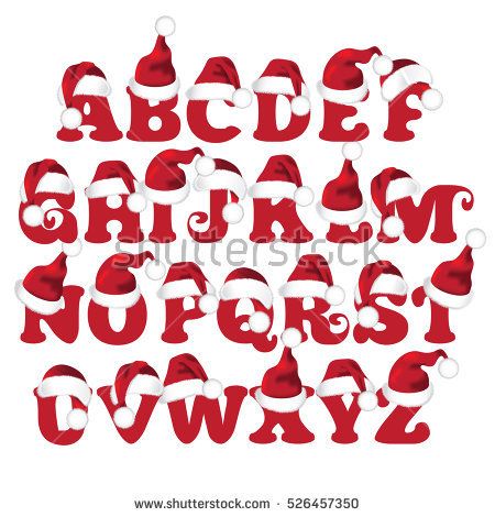 450x470 Santa Claus Cartoon Hat Font Alphabet For Christmas Designs