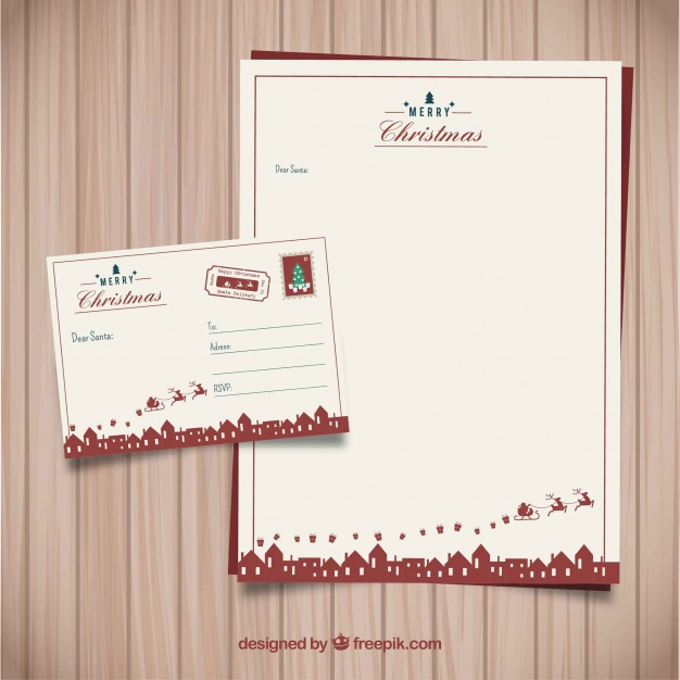 626x626 Vintage Christmas Letter Template Vector Free Download