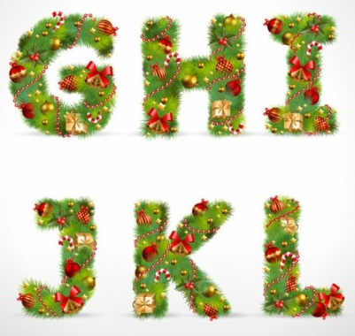 401x380 Christmas Ornaments Letters Shiny Vector Free Download