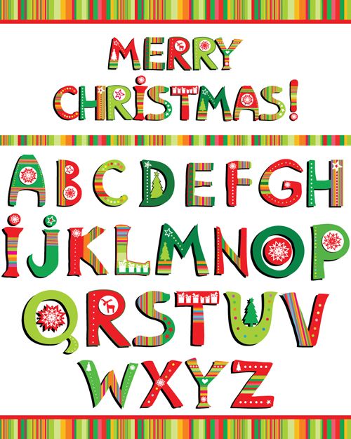 500x625 Christmas Alphabet Letters Design Vector Set Christmas Ideas