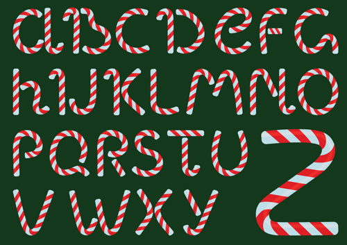 500x353 Christmas Alphabet Letters Design Vector Set Free Download