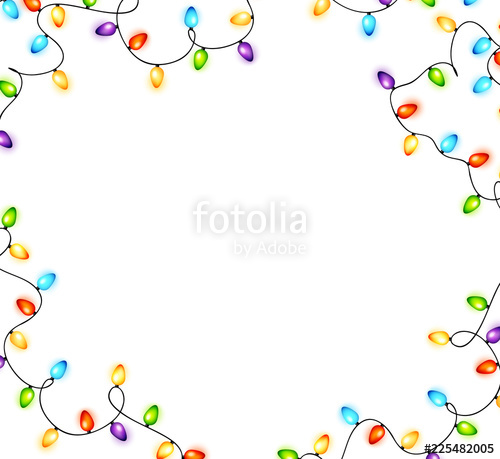 500x459 Colorful Christmas Light Bulbs Vector Frame Stock Image