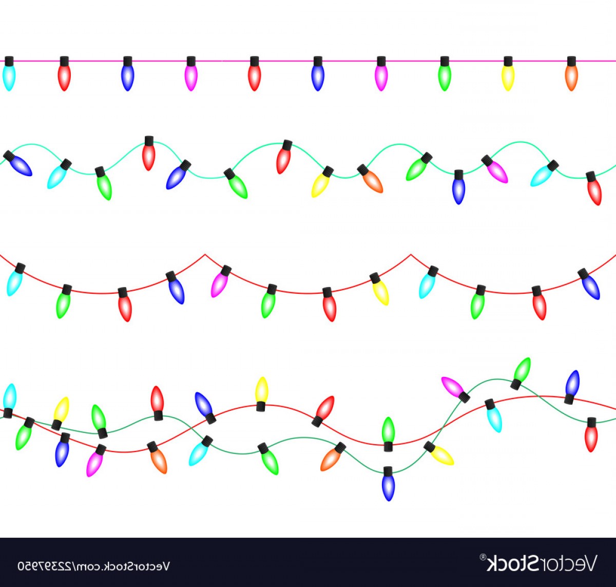 1200x1143 Christmas Lights Seamless Border Vector Handandbeak