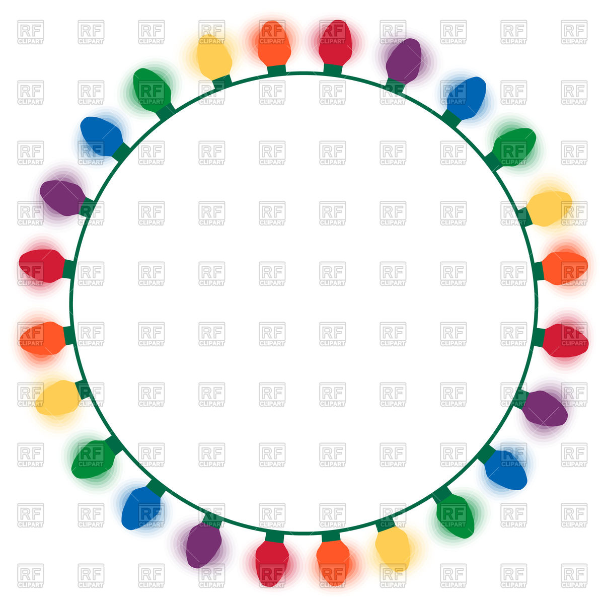 1200x1200 Christmas Lights Border, Garland With Colourful Light Bulbs Vector