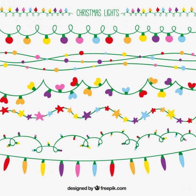626x626 Christmas Lights Set Vector Free Download