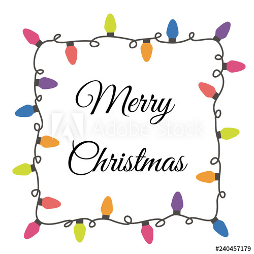 500x500 Christmas Lights Vector Border Vector Illustration