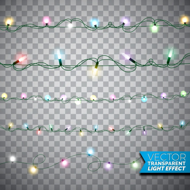 626x626 Glowing Christmas Lights Realistic Isolated Design Elements