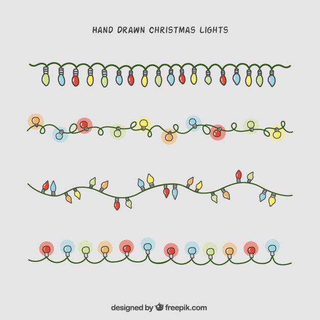 626x626 Hand Drawn Christmas Lights Collection Free Vector Bullet