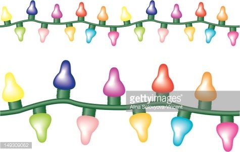 475x300 Vector Christmas Lights Border Premium Clipart