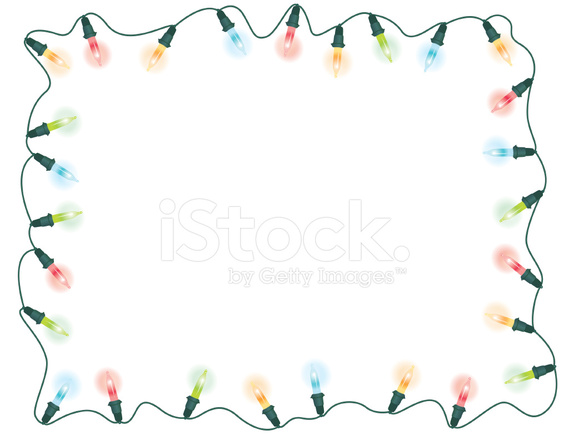 569x440 Christmas Lights Border Stock Vector